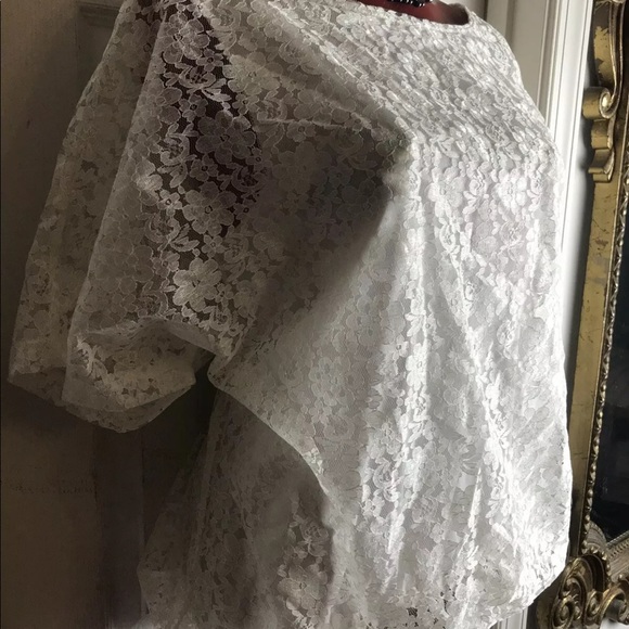 NEW RED PEDAL FLORAL LACE OFF WHITE BLOUSE - SIZE XL NWT - Picture 3 of 10